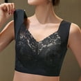thumbnail image 2 of Fiaer Womens Pus up Bras Oversized Lace Full Coverage Support Anti-Sagging Wide Shoulder Straps Bra Black L, 2 of 4