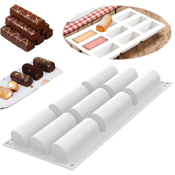 Jetcloudlive Silicone Cylinder Mold 9 Cavity Food Safe Non Stick Baking Mold for Mousse Chocolate Pudding Soap and Candle Making