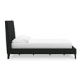 thumbnail image 4 of Benjara Mooran Full Size Bed, Black Boucle Upholstery, Tall Panel Headboard, 4 of 6