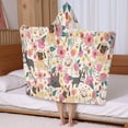 thumbnail image 5 of Pug Dogs with Pioneer Flower Hooded Bath Towel，50"x30" for Ages 3 To 12 Kids, Quick Dry Lightweight Soft Microfiber Hood Beach Towel Cover Up for Kids, 5 of 7