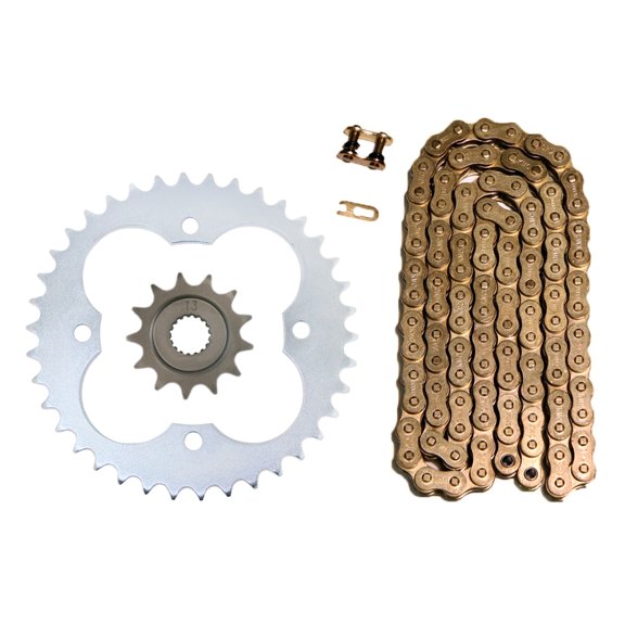 Factory Spec, Gold 520x96 O-Ring Drive Chain 13/38 Sprockets compatible with 2006-2014 Honda TRX450R TRX450ER