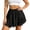Black, variant on Women Ruffle Flared Bouncy Mini Skirt Elastic High Waist 4 Way Stretch Polyester Light Athletic Casual Bottom 1PC S-XL