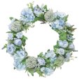 thumbnail image 3 of Guirnalda de flores artificiales para colgar en la pared, simulación, decoración floral, hogar, boda, corona de flores falsas, azul lago Eigraketly HA9082-04B, 3 of 6