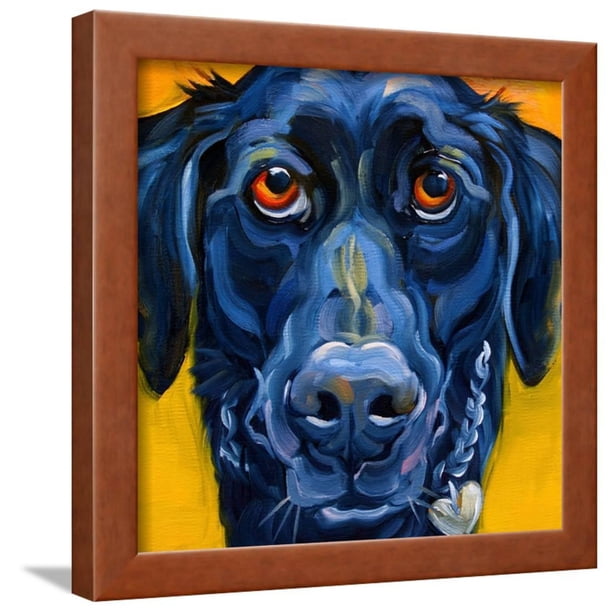 Black Dog Framed Print Wall Art By Connie R. Townsend - Walmart.com