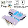 thumbnail image 3 of Wallet Case for Samsung Galaxy S25 Plus with Shoulder Strap & RFID Blocking Card Slots Holder Kickstand & Finger Ring, Magnetic Flip Folio Zipper Purse Case, PU Leather Cover Handbag, Violet, 3 of 8