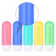 thumbnail image 4 of Juego de 5 botellas de viaje portátiles de silicona, rellenables, a prueba de fugas, vacías., 4 of 6