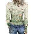 thumbnail image 6 of JGNGSHN Long Sleeve Shirts for Women Slim Fit Stretch Crewneck Ribbed Undershirts Floral Print T-Shirt Going Out Workout Outfits, 6 of 7