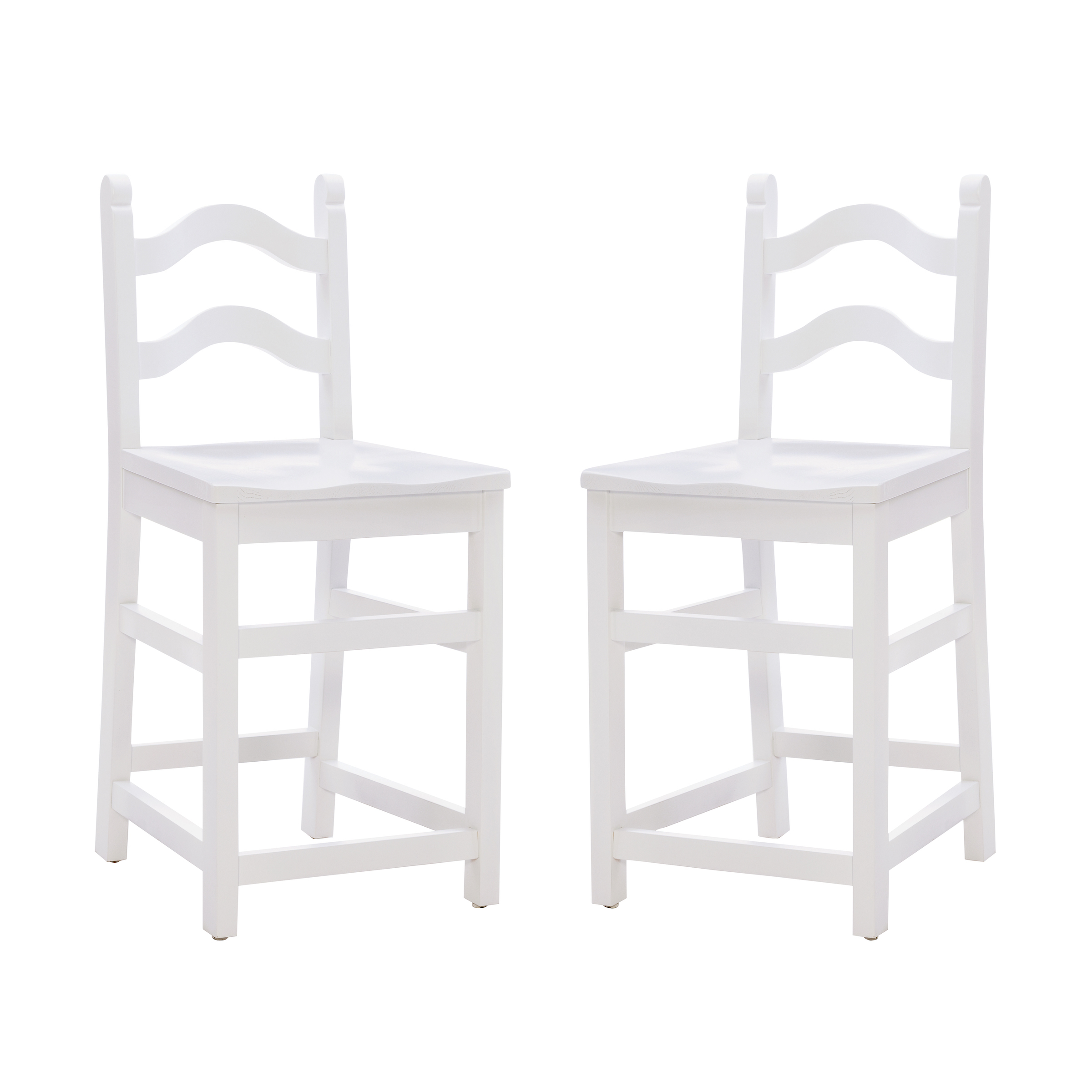 Linon Lauria 24" Indoor Wood Counter Stool, Set of 2, White
