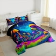 thumbnail image 3 of Feelyou Dreamy Jungle Mushroom Queen Comforter Set, Mystic Galaxy Sky Bedding Sets, Rustic Farmhouse Plant Reversible Bedding Comforter Set, Breathable Home Decor, 3 Pieces, 3 of 8