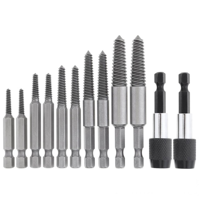 Extracteurs de Vis Hexagonale en Vente Chaude Tige d'Extension 1/4 Pouce Libération Rapide Argent Rouillé Rayé 12 Pcs/ensemble Détachant de Boulons