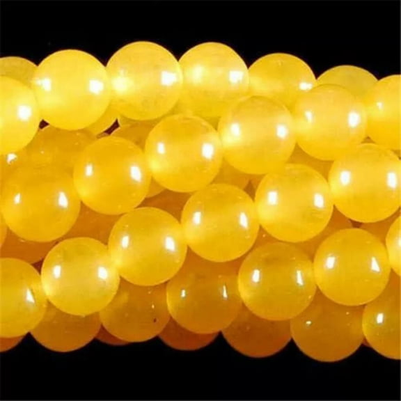 GKNET 8mm Rare Yellow South America Topaz Loose Beads 15" AAA
