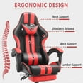 thumbnail image 6 of SOONTRANS Red Gaming Chair,  Reclining Office Chair with Footrest & Massage Lumbar, Ergonomic Swivel Gamer Game Chair with Adjustable Headrest, 6 of 9