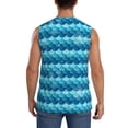 thumbnail image 4 of Haiem Men's Pearlescent Scales Print Tank Tops Summer Sleeveless Cut Off Workout T-Shirts Fitness Vest Athletic Undershirts-Small, 4 of 8