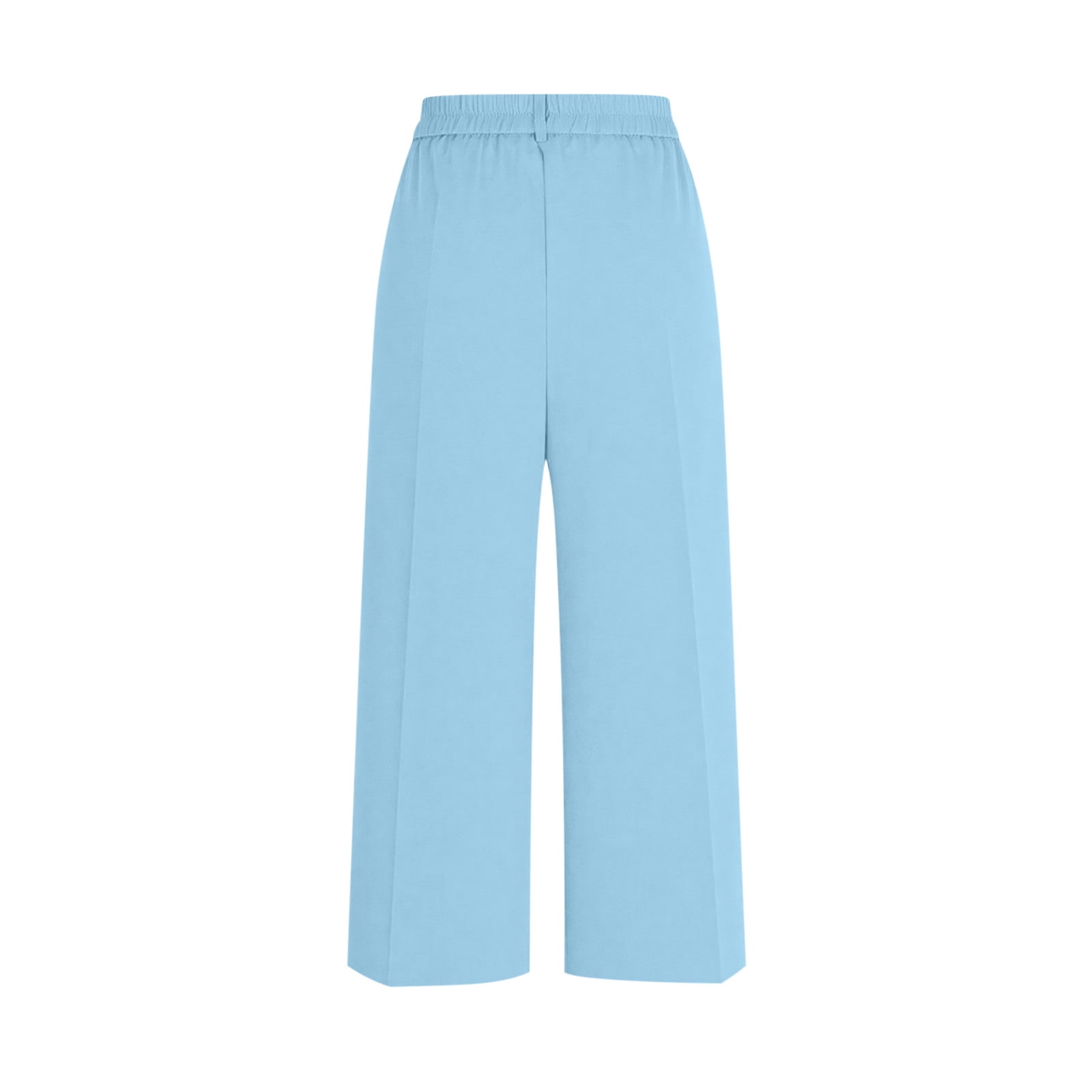 Women's Straight Leg Summer Suit Capri Pants, Dressy High Waisted Versatile Business Casual Trousers with Pockets