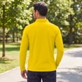 thumbnail image 5 of Men's Designed Solid Long-Sleeve Collared Golf Polo Shirts | Casual Solid Fit Men's Long-Sleeve Golf Polo Shirt Yellow XXXL, 5 of 5