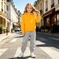 thumbnail image 2 of JIAYUE Girls 2 Piece Outfits Baggy Raglan Long Sleeve Solid Color Hoodies With Pocket Sweatpants Sets For Back To School,11-12 Years, 2 of 4