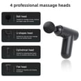 thumbnail image 4 of Mini Fascia de Massage Portable Percussion des Tissus Profonds 6 Vitesses Réglables Faible Bruit Batterie Intégrée avec 4 Têtes de Massage Câble USB pour Douleurs Cou Dos Épaule Bras Corps Gris, 4 of 7