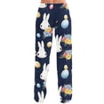 thumbnail image 3 of Domuza Easter Pajama Pants for Men Bunny Print Drawstring Wide Leg Pants Sleepwear Trousers Lounge Pajama Bottoms Hot Pink L, 3 of 3