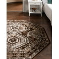 thumbnail image 3 of Rugs.com Charlotte Collection Rug – 5 Ft Octagon Brown Low-Pile Rug Perfect For Living Rooms, Kitchens, Entryways, 3 of 9