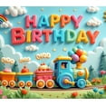 thumbnail image 4 of Colorful Train Happy Birthday Banner for Kids Outdoor Party Celebration, 4 of 7