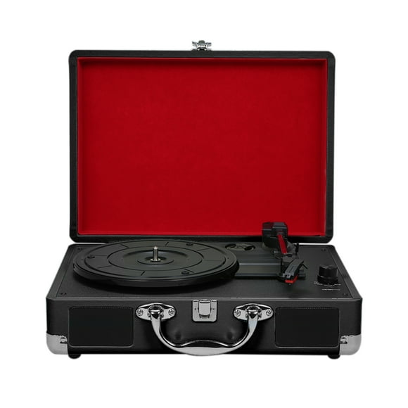Turntable With Speakers Vintage Phonograph Record Player Stereo Sound Black -type