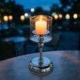 thumbnail image 5 of Sliver Hurricane Candle Holders, 1 Pcs Tall Windproof Candle Holders, Metal Stand for Table Centerpiece, Outdoor Indoor Wedding Party Holiday Decor, Home Dining, Candles Not Included, 5 of 5