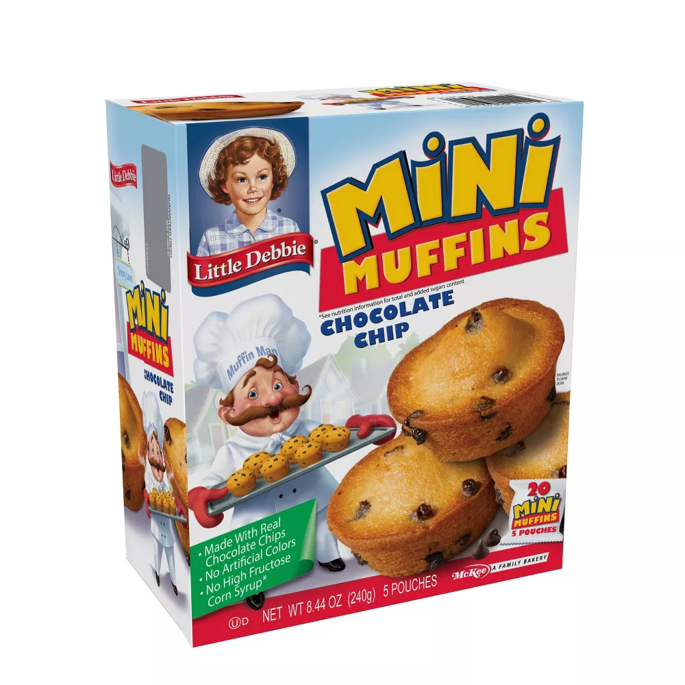 Little Debbie Chocolate Chip Mini Muffins, 8.44 oz pack of 3
