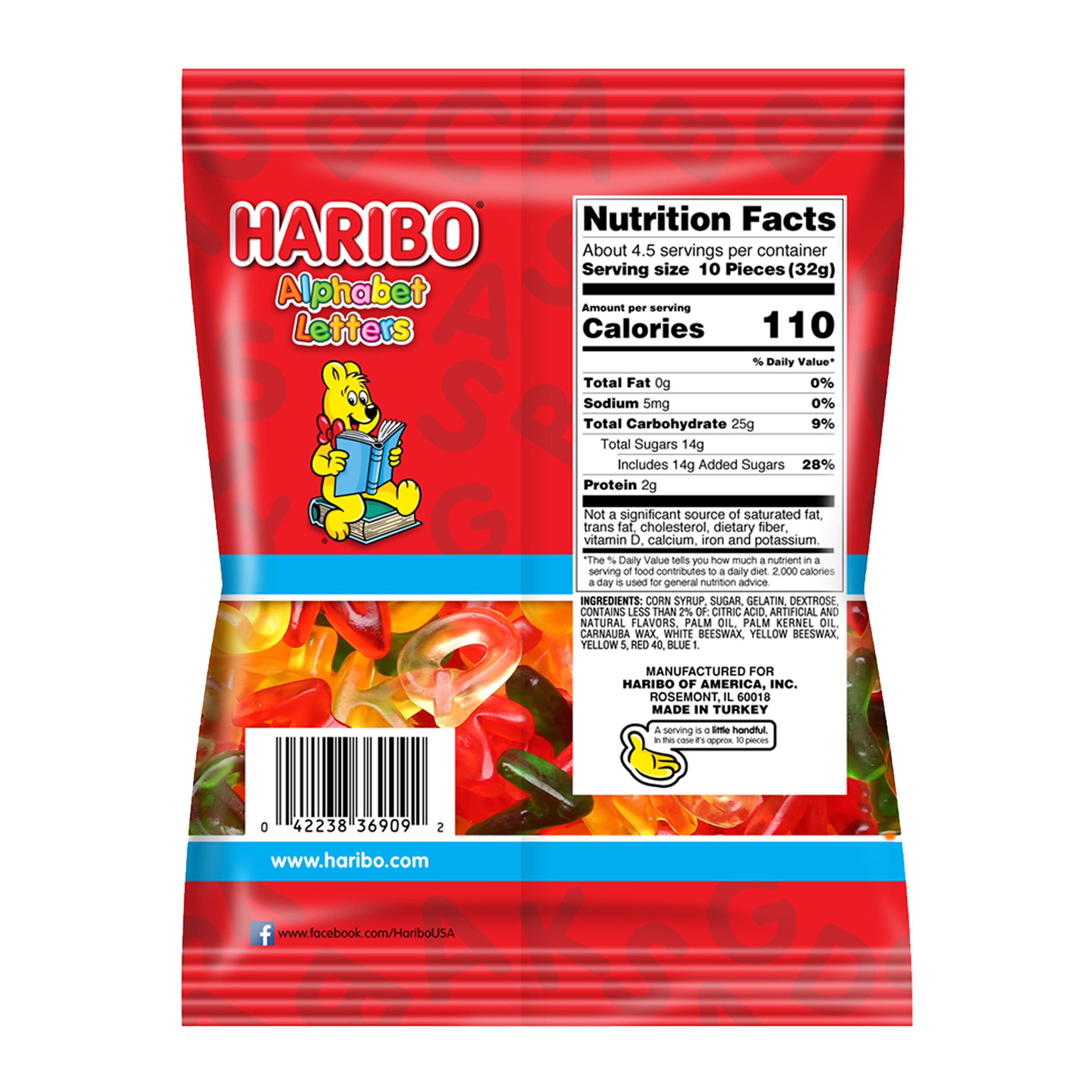 Haribo Alphabet Letters Pack of 9 (5oz Bags) Perfect Candy for Halloween, Easter and More in a King of Sweets Bulk Bag