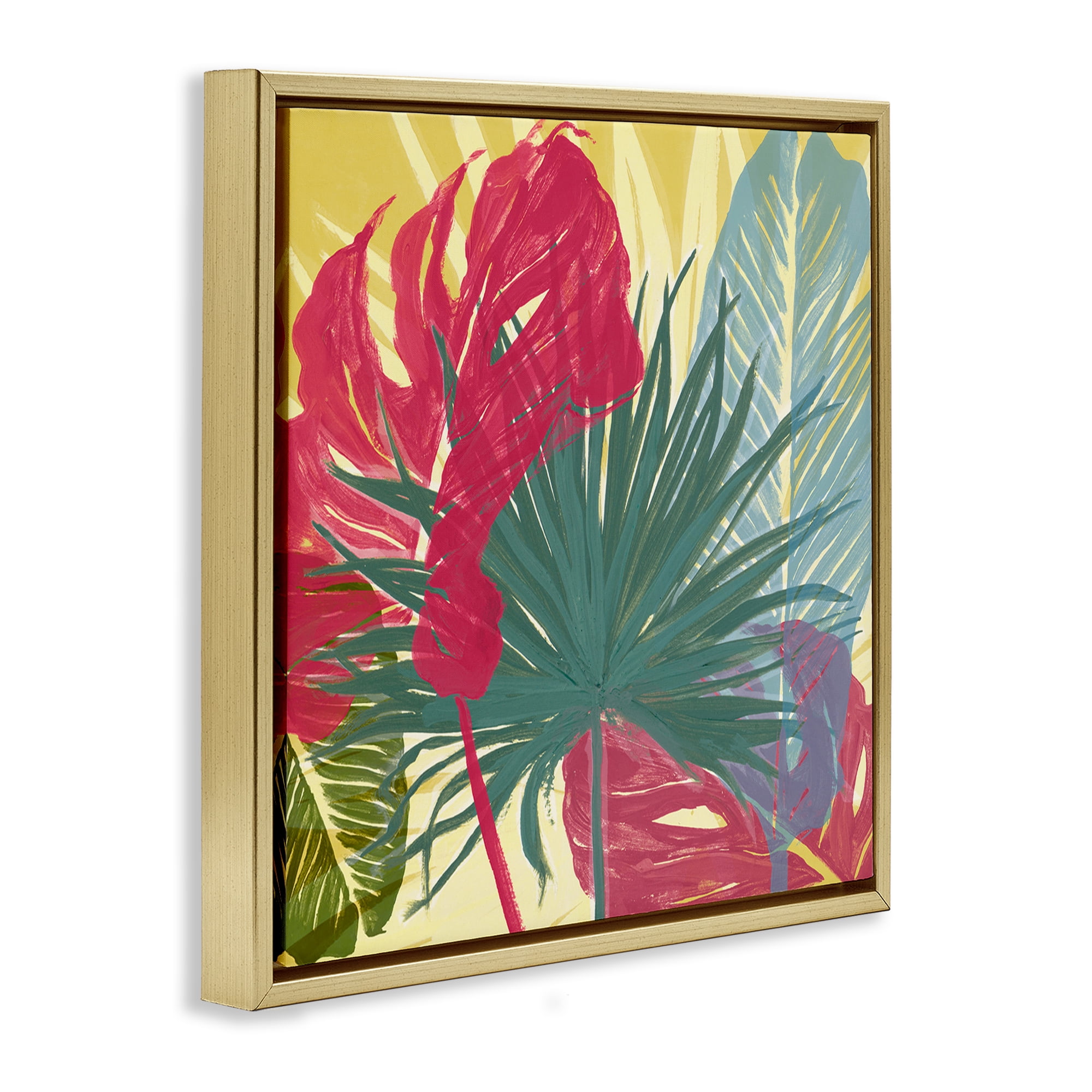 Stupell Industries Bold Botanical Party Botanical & Floral Painting Gold Floater Framed Art Print Wall Art, 25 x 25