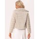 thumbnail image 4 of Abrigo de piel sintética para mujer Allegra K Caqui Claro XL, 4 of 6