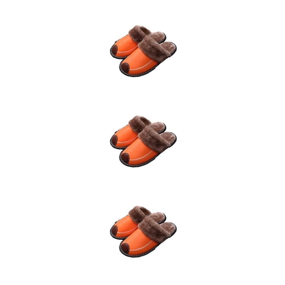 Minnieouse Zapatillas de casa Suministros de invierno Calzado cálido Parejas Base gruesa Zapatos de fondo Calentador Hombre Mujer Mujer Naranja Type1 NO1