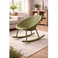 thumbnail image 3 of 2xhome Patio Rocking Chair | Oval Egg Shaped Lounge Rocker | All Weather Plastic | Modern Accent Side Chair for Indoor or Outdoor Use, Green, Set of 1, 1 piece, 3 of 9