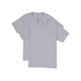 thumbnail image 2 of Hanes Mens Short Sleeve Pocket Tee Value 2-Pack, M, Light Steel, 2 of 2