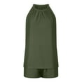 thumbnail image 3 of LYXSSBYX 2 Piece Sets for Women Summer Women Summer 2 Piece Sets Casual Shorts Outfits Hanging Neck Collar Sleeveless Clothes Vacation Beachwear, 3 of 8