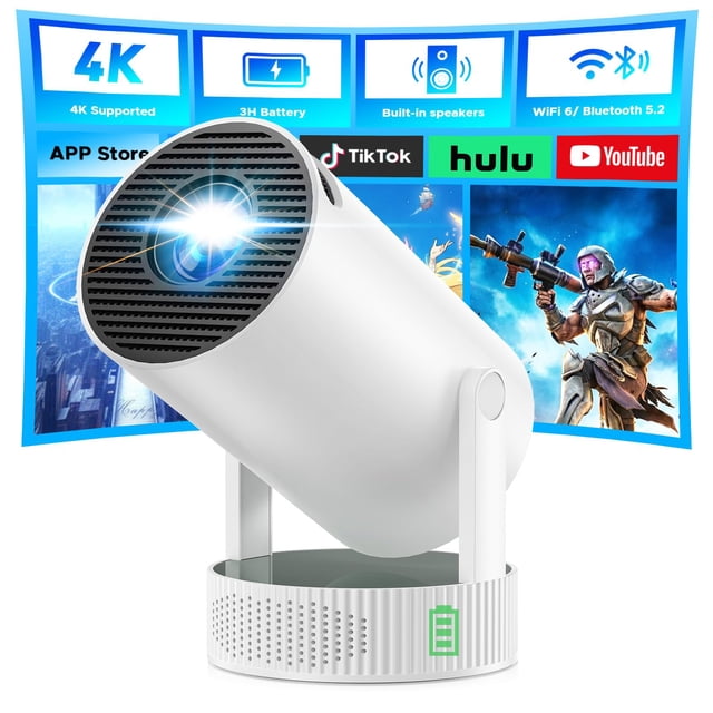 Proyector CAMWORLD 4K portátil con batería Wifi y Bluetooth