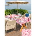 thumbnail image 4 of Outdoor Tablecloth with Umbrella Hole and Zipper, Valentine's Day Rectangle Table Cloth 54x80 Inch Waterproof Tablecloth, Loves Polka Dot Romantic Watercolor Picnic Table Cover for Patio Camping, 4 of 7