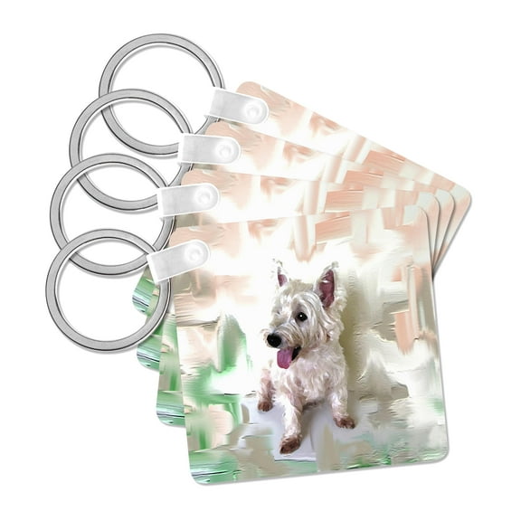 3dRose, Westie, set of 4 Key Chains