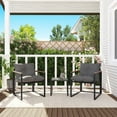 thumbnail image 7 of YHBINHUI Adult 3 Piece Powder-Coated Steel Outdoor Bistro Sets with 2 Chairs and 1 Table, Black/Gray, 7 of 7