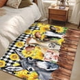 thumbnail image 4 of Farm Area Rugs 4x6 ft Vintage Farmhouse Donkey Pig Cow Sunflower Leaf Wood Fence Black Plaid Washable Rug Non Slip Indoor Carpet Absorbent Floor Mat for Living Room Bedroom Dining Room, 4 of 9