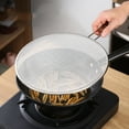 thumbnail image 5 of AKEGAMN Panier à Frire Rond en Acier Inoxydable 29cm pour Outils de Cuisine Couvercle Antidéflagrant Pliable, 5 of 5