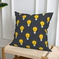 thumbnail image 6 of Throw Pillow Covers, Light Bulb Pattern grey Soft Square Pillow Cases with Invisible Zipper for Couch Bed Sofa, Farmhouse Fall Home Decor 18"x18", 6 of 7