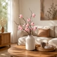 thumbnail image 5 of Artificial Velvet Pumpkin Pick with Branches Berries, Fake Floral Stems Home Decor, Fall Harvest Floral Arrangement Supply, Fit for Thanksgiving Halloween Table Decor, Pink, 5 of 9