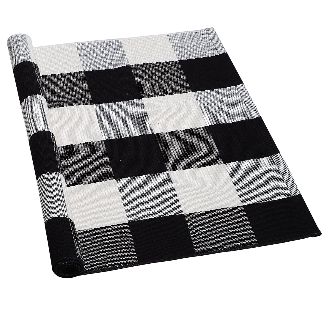 Cotton Woven Buffalo Plaid Rug Checkered Rug Doormat Outdoor