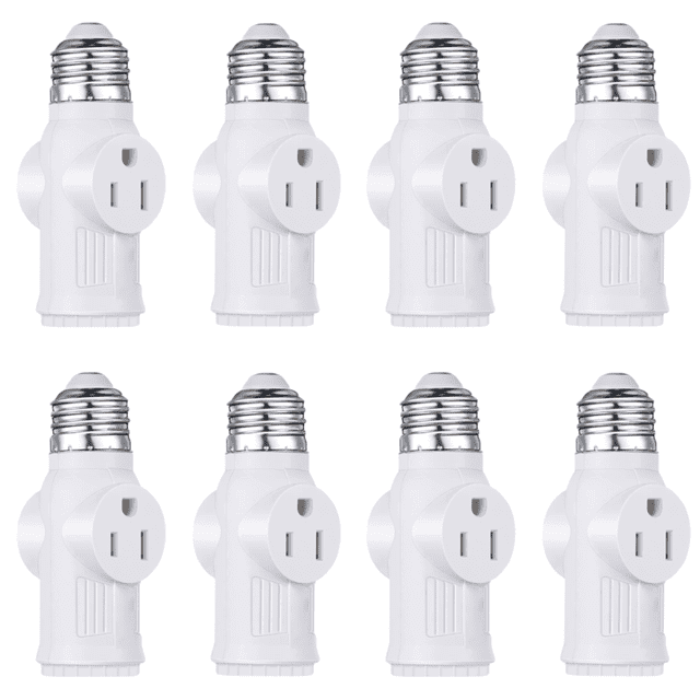 Adaptador Enchufe Bombilla Fácil Instalar A 2/3 Clavijas 2 Uds.