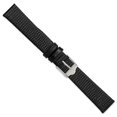 thumbnail image 3 of 16mm Flat Black Lizard Grain Leather Silver-tone Buckle Watch Band, 3 of 3