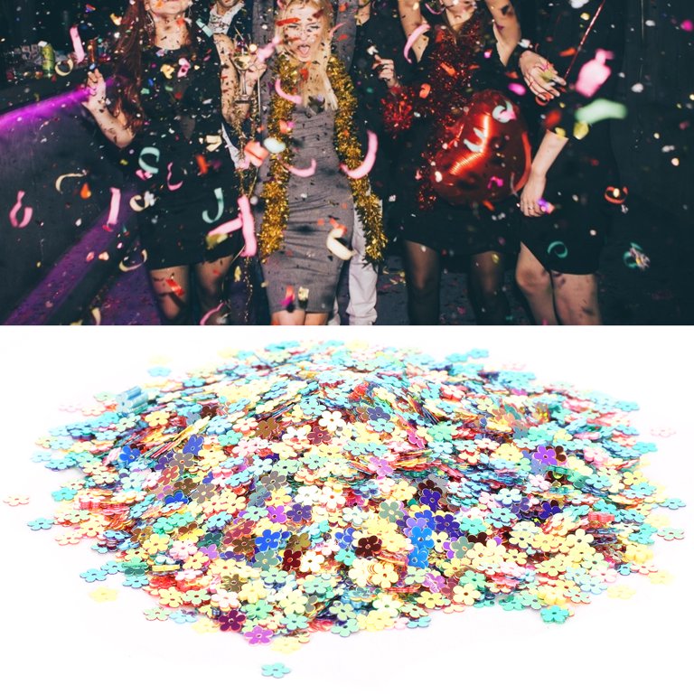 Flower Glitter Confetti, Flower‑Shaped Confetti Colorful Glitter Sequins  Colorful Paper Confetti Decorations Party Wedding Sprinkle Part Decoration