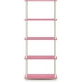 thumbnail image 5 of 5-Tier Round Tube Storage Shelf with Adjustable Design, Pink/White for Bedroom, Dorm Room, Garage, Home Office, and Living Room, 5 of 5