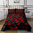 thumbnail image 1 of Erosebridal Black Red Triangle Coverlet Set King,Geometric Stereoscopic Bedding Set,Gradient Bedroom Decor,Ultra Soft,3 Pieces, 1 of 5