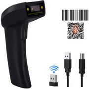 2D Wireless QR Barcode Scanner,Alacrity 1D and 2D Barcode Scanner (2-in-1 2.4GHz Wireless & USB 2.0 Wired) Handheld Bar