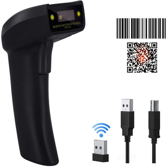 2D Wireless QR Barcode Scanner,Alacrity 1D and 2D Barcode Scanner (2-in-1 2.4GHz Wireless & USB 2.0 Wired) Handheld Bar